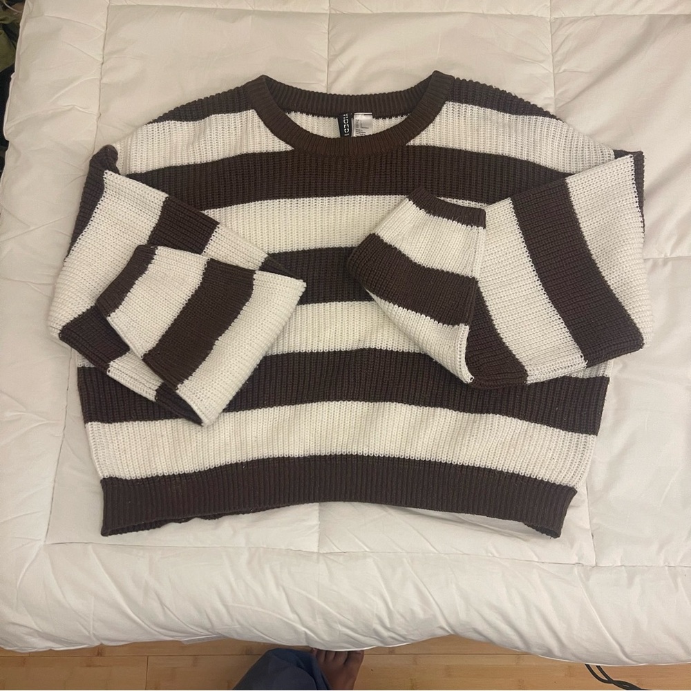 Striped Brown and White Sweater